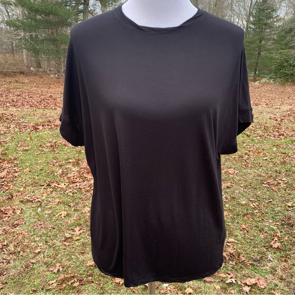 VINCE TOP TEE SHORT SLEEVE BLACK CREWNECK SIZE M